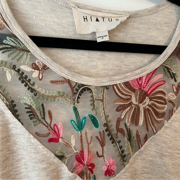 Hiatus Embroidered Neck Short Sleeve Top - Picture 5 of 5